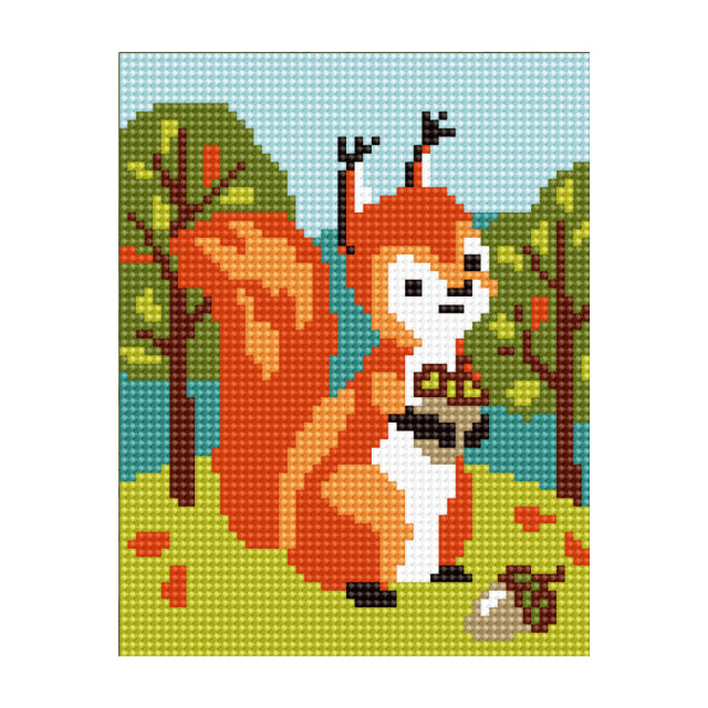 craftvim tapestry printed canvas squirrel with nut