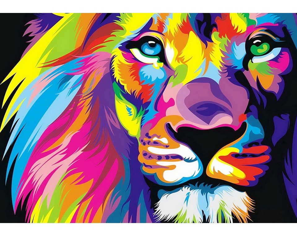 craftvim diamond painting kit rainbow lion