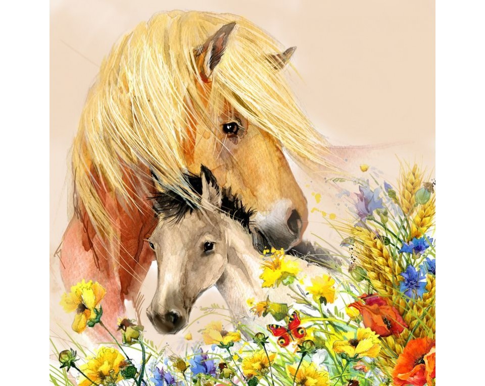 craftvim diamond painting kit horses and flowers