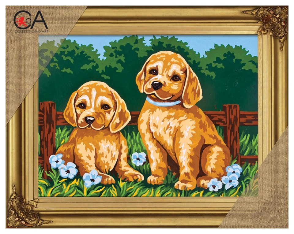 craftvim tapestry printed canvas two golden retrivers