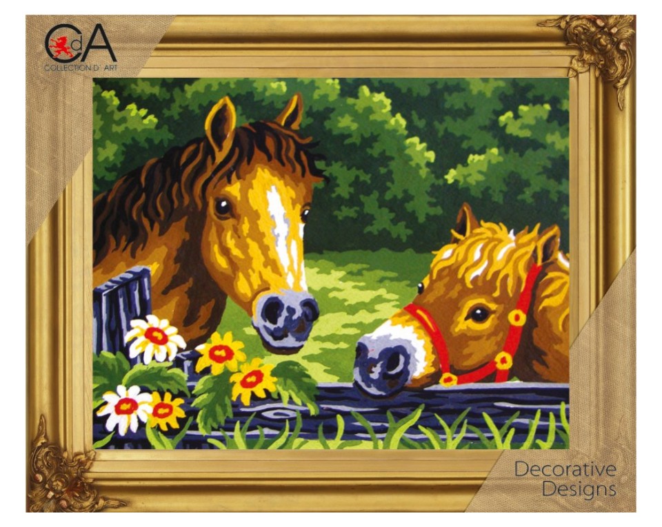 craftvim tapestry printed canvas two horses
