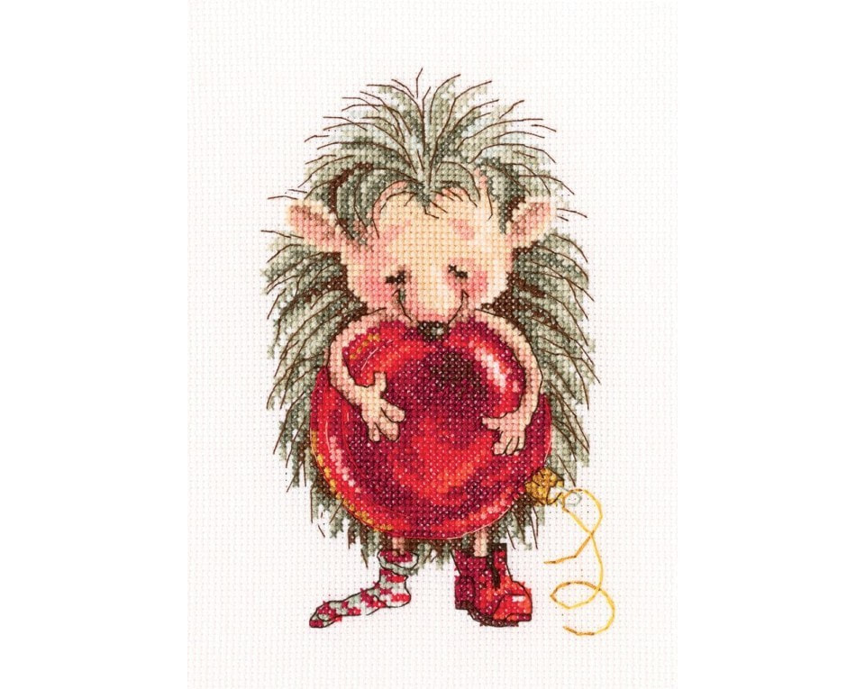 craftvim counted cross stitch kit christmas hedgehog aida fabric