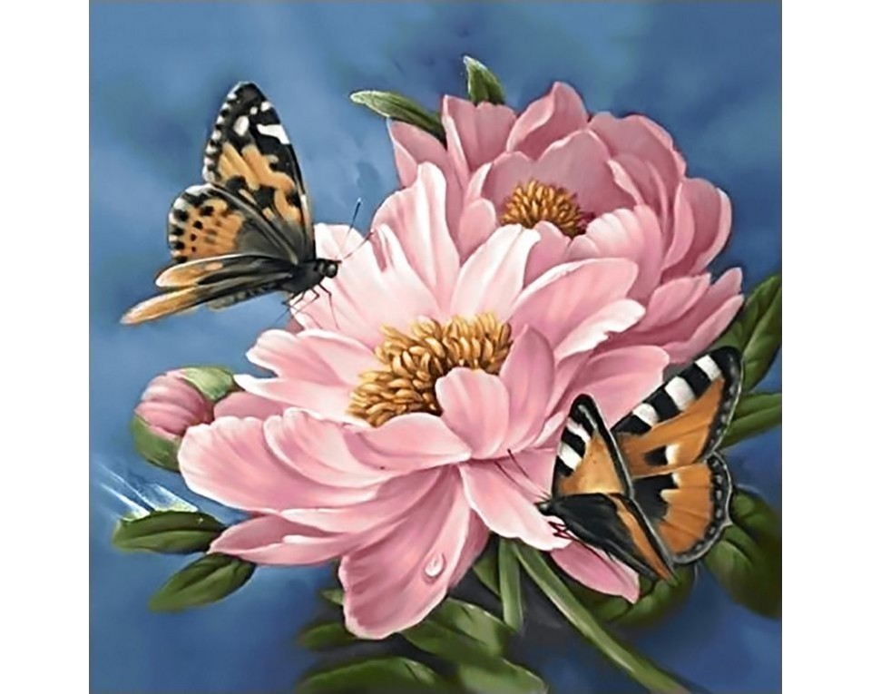 craftvim diamond painting art kit peony flower with butterflies