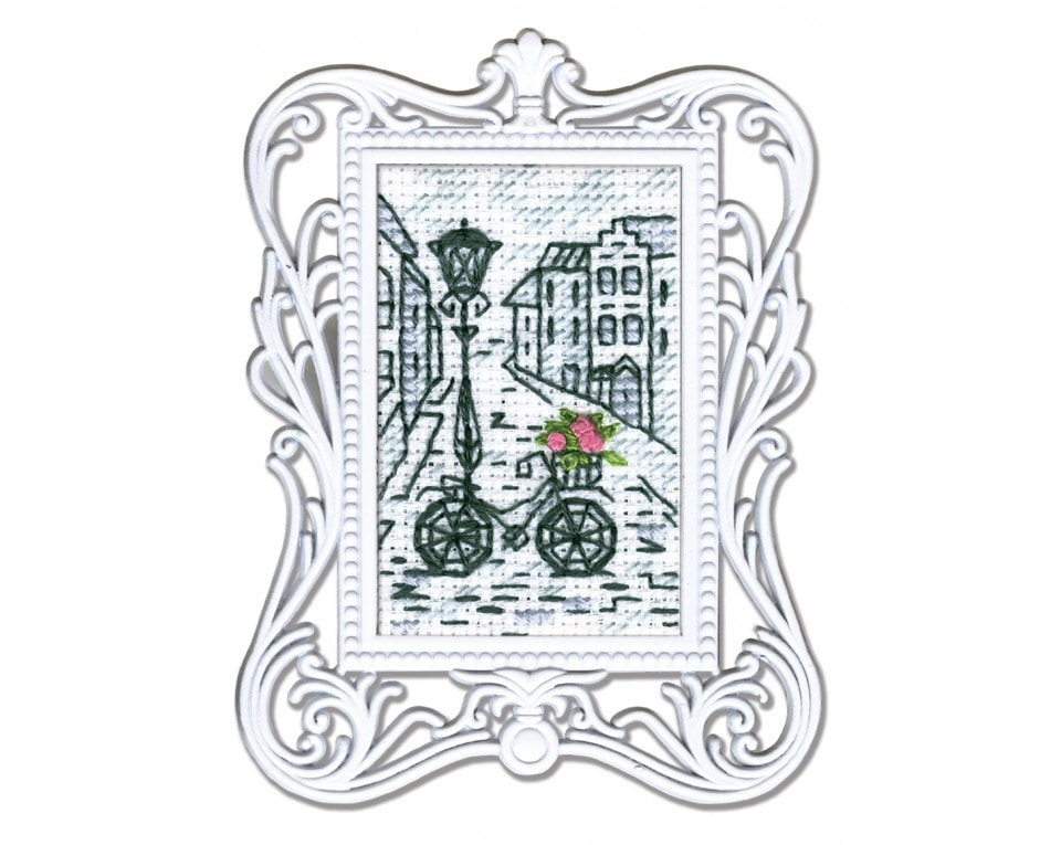 craftvim cross stitch kit with frame old town bicycle