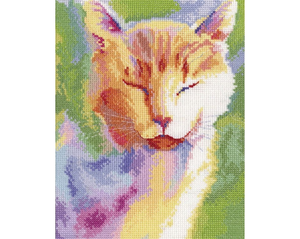 craftvim counted cross stitch kit watercolour ginger cat