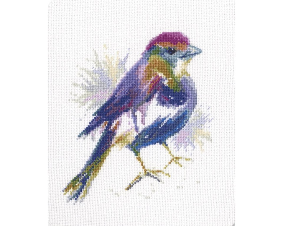 craftvim counted cross stitch kit aida with blue bird watercolor