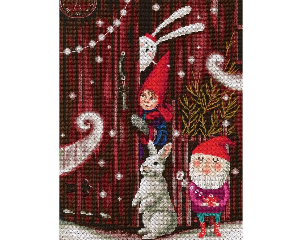 craftvim cross stitch kit christmas fairy tale bunny and elfs